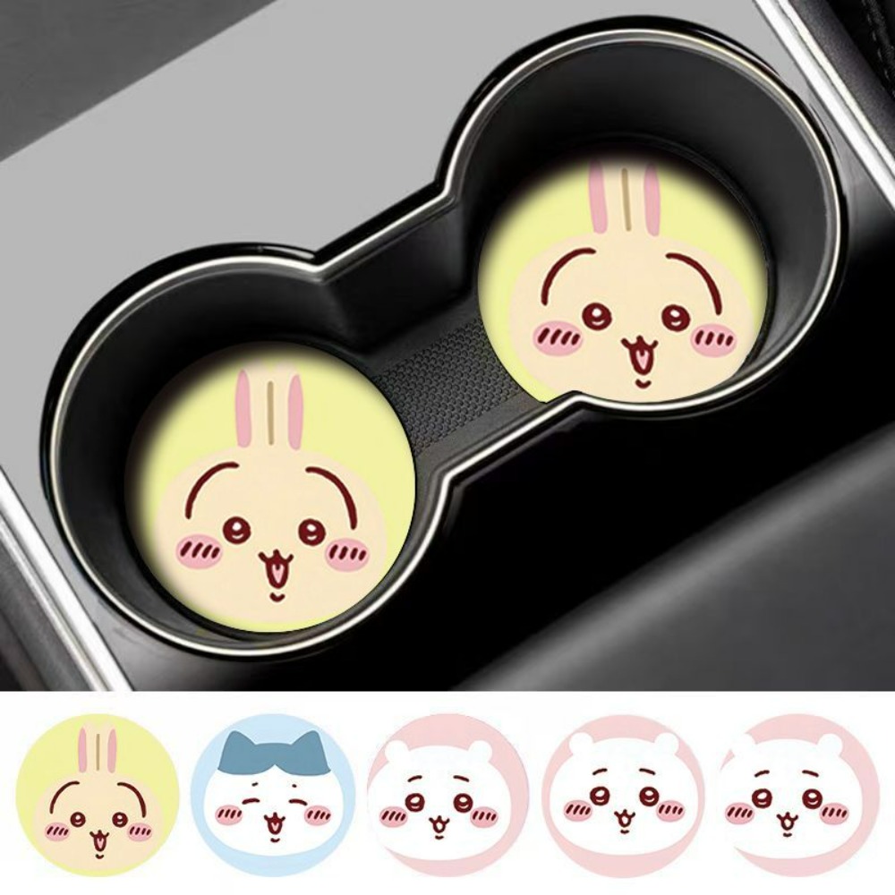 Interior Design Mockup - 2pcs Chiikawa Car Anti Slip Cup