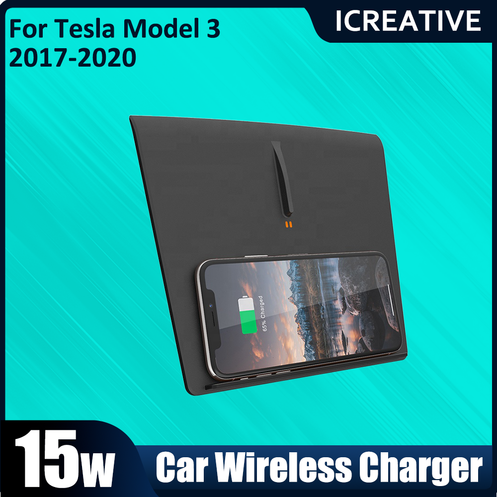 Interior Design Mockup - 15W Wireless Charger For Tesla Model