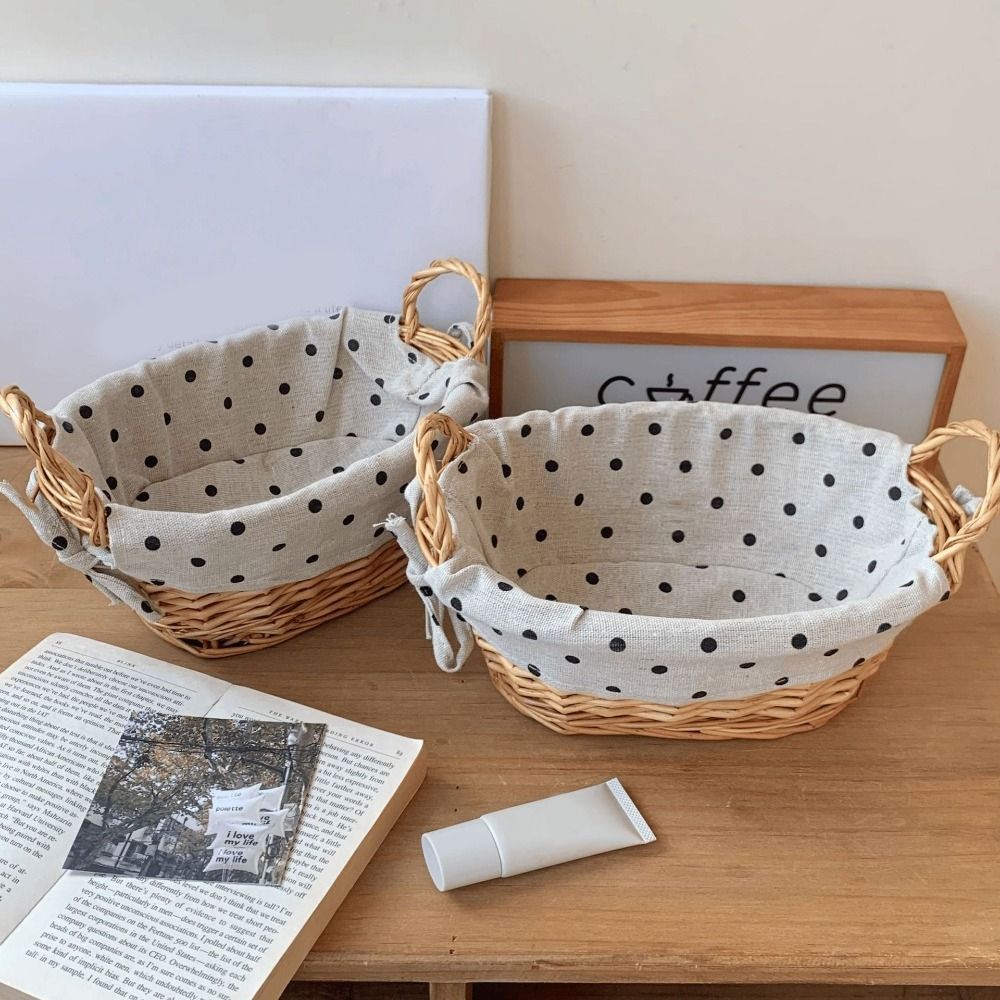 Vintage Fabric Rattan Storage  - Rattan Tray Handle review and price