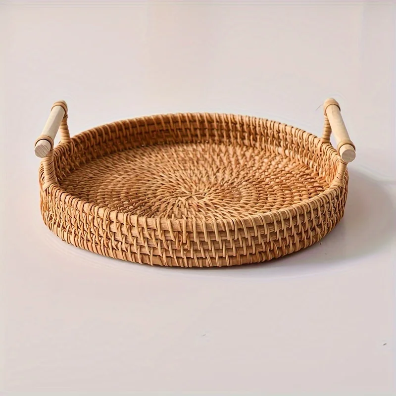 Basket, Handmade Wicker Servin - Rattan Tray Handle review and price