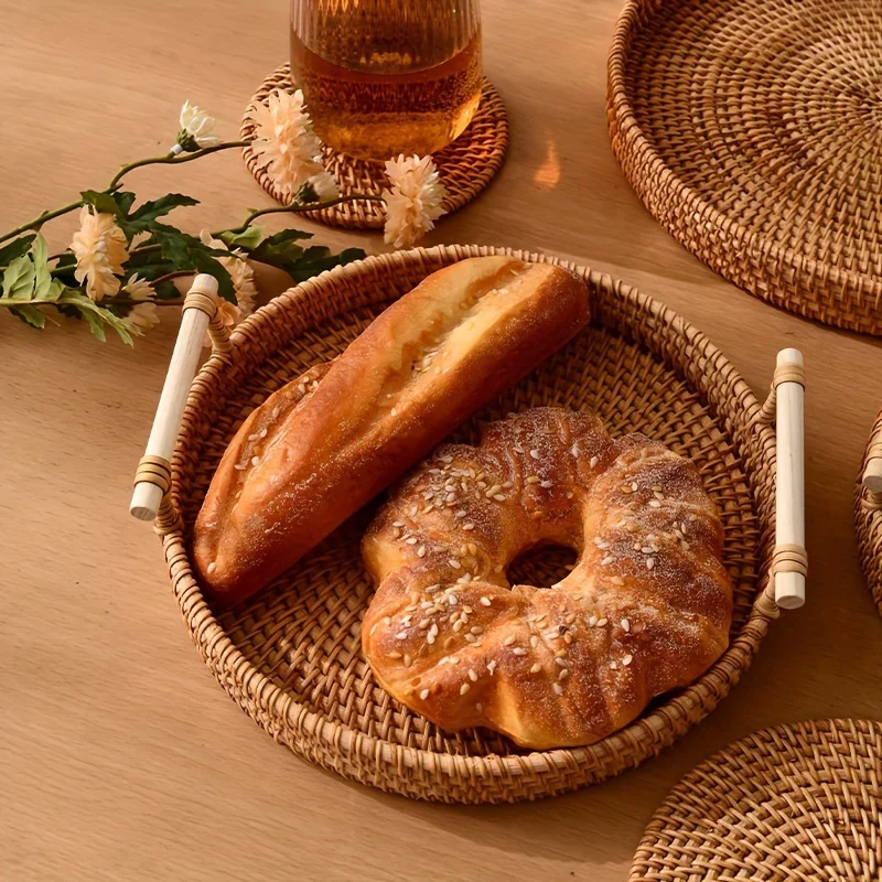 Basket, Handmade Wicker Servin - Rattan Tray Handle review and price