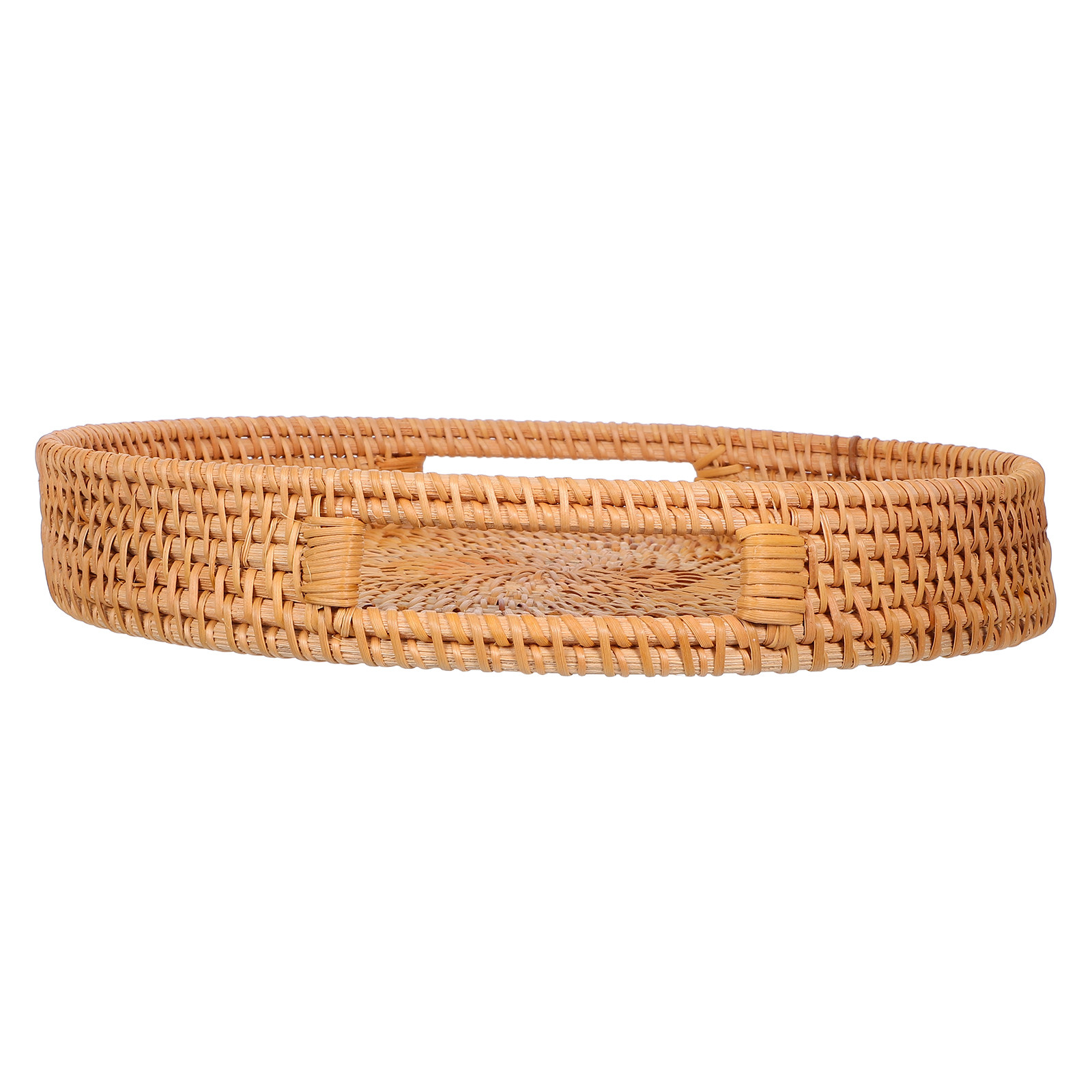 14-Inch Woven Rattan Tray Roun - Rattan Tray Handle review and price