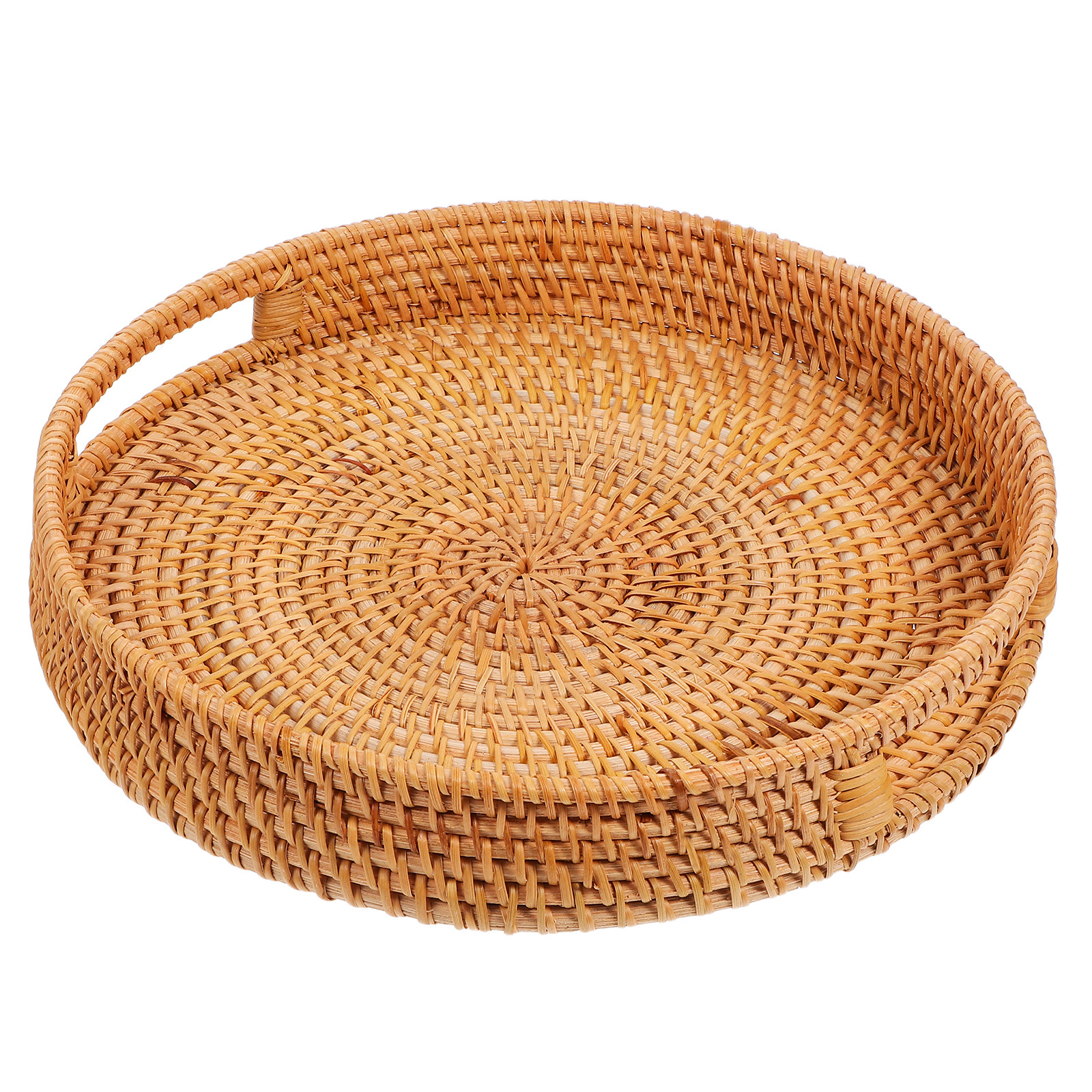 14-Inch Woven Rattan Tray Roun - Rattan Tray Handle review and price