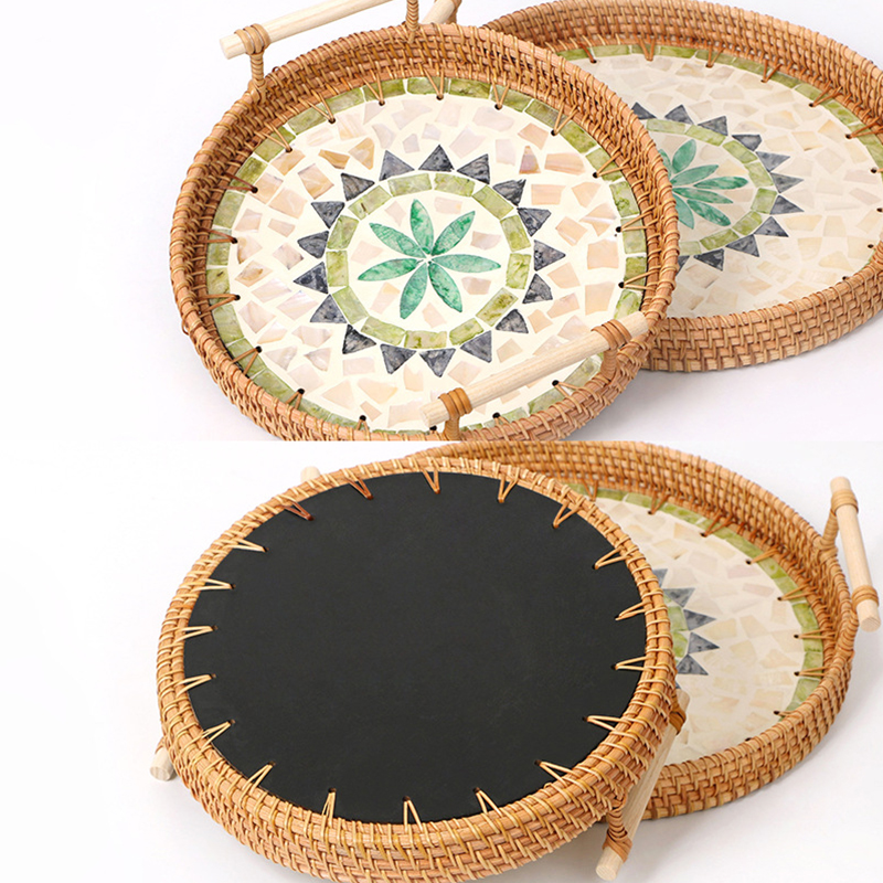 Vintage Handmade Rattan Woven  - Rattan Tray Handle review and price