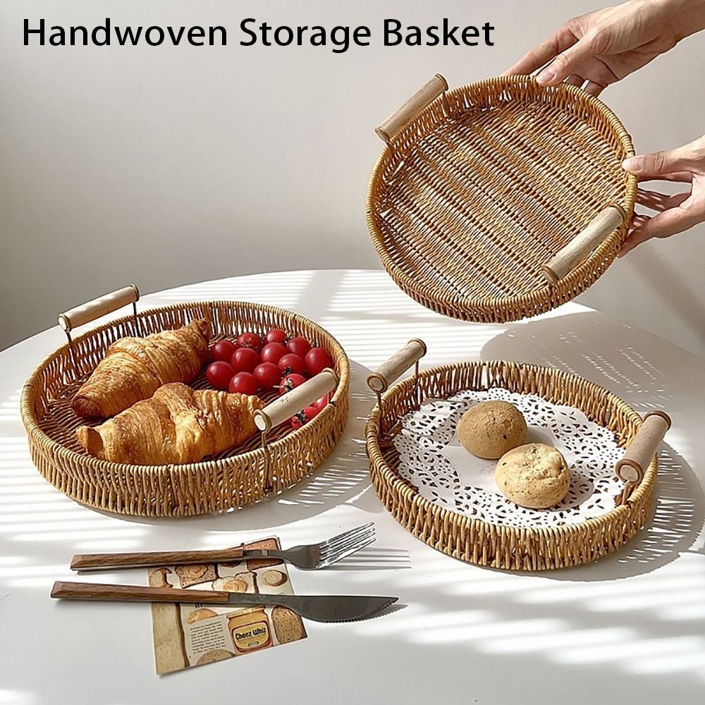 1Pcs Breakfast Bread Food Hand - Rattan Tray Handle review and price