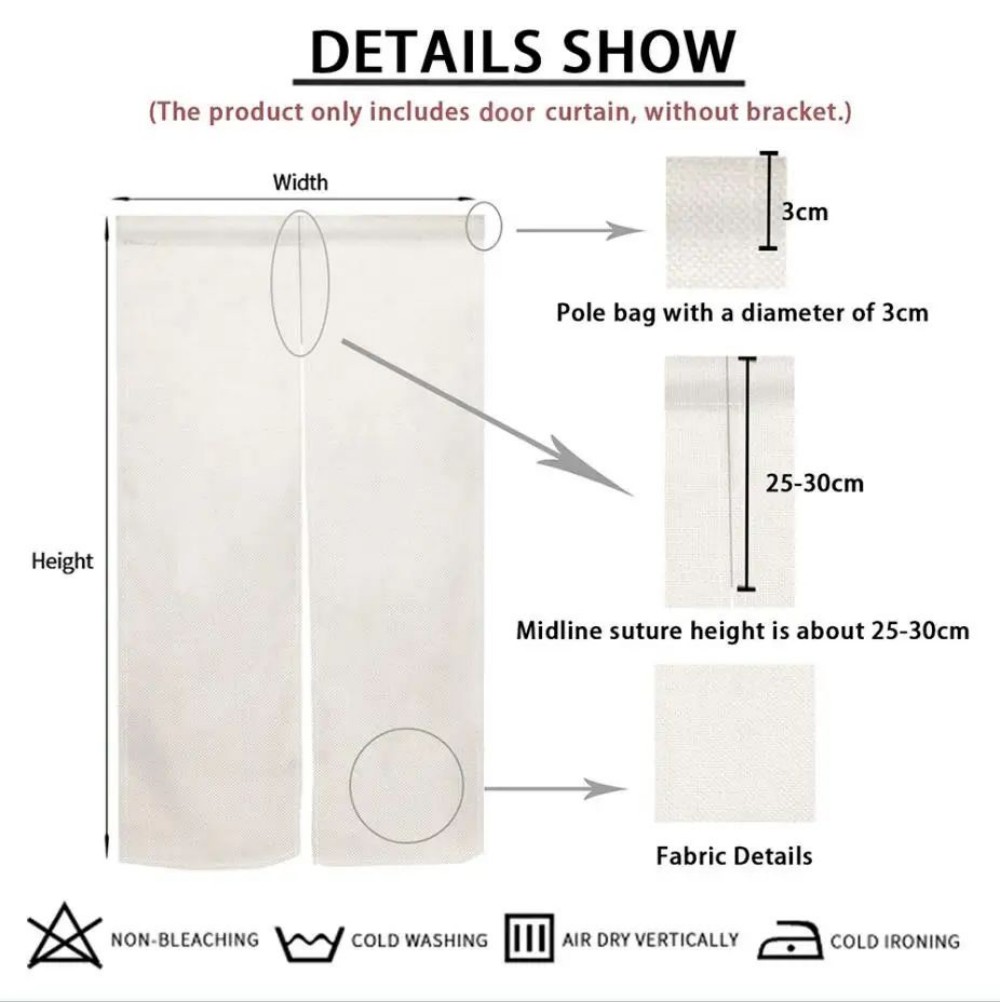 VIKAMA Japanese Linen Door Cur - Interior Design Japandi review and price