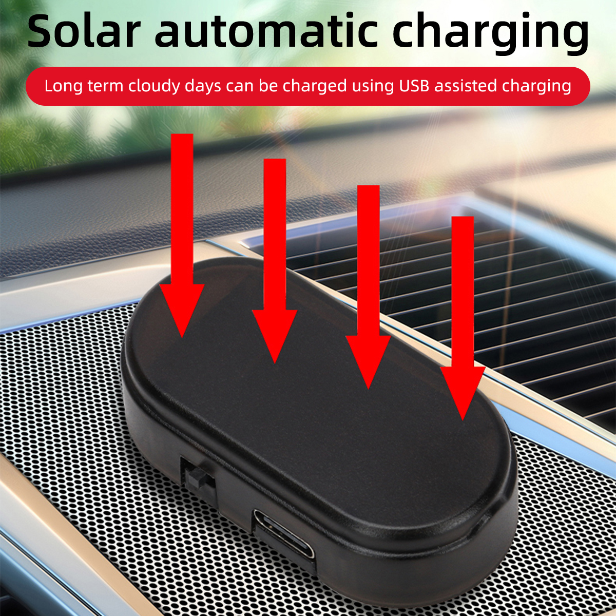 Car Mini LED Solar Warning Lig - Interior Design Icon review and price