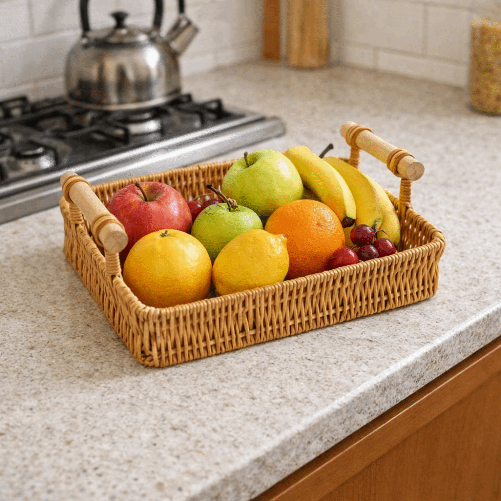 Plastic Imitation Rattan Stora - Rattan Tray Handle review and price