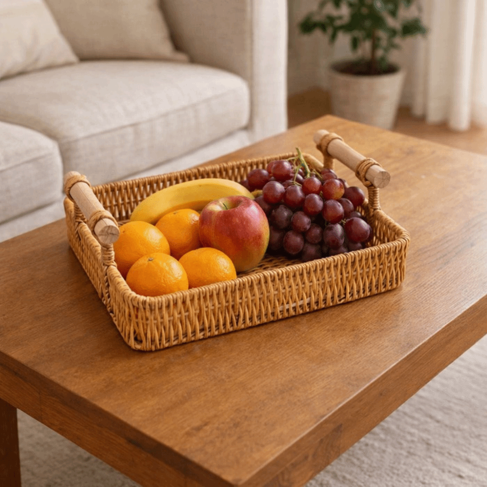 Plastic Imitation Rattan Stora - Rattan Tray Handle review and price