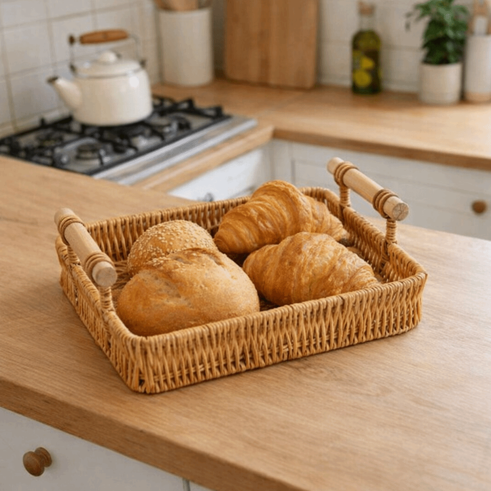 Plastic Imitation Rattan Stora - Rattan Tray Handle review and price