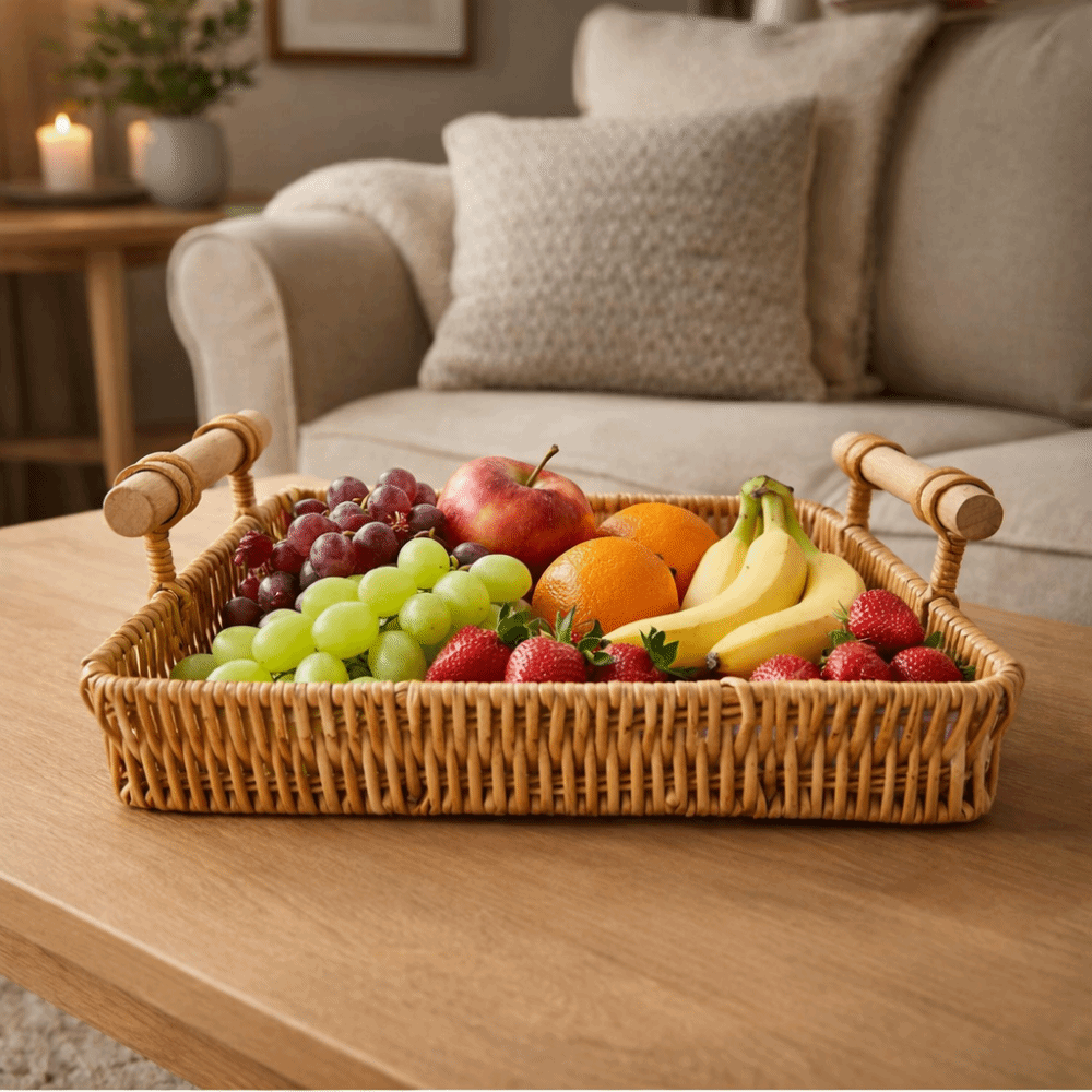Plastic Imitation Rattan Stora - Rattan Tray Handle review and price