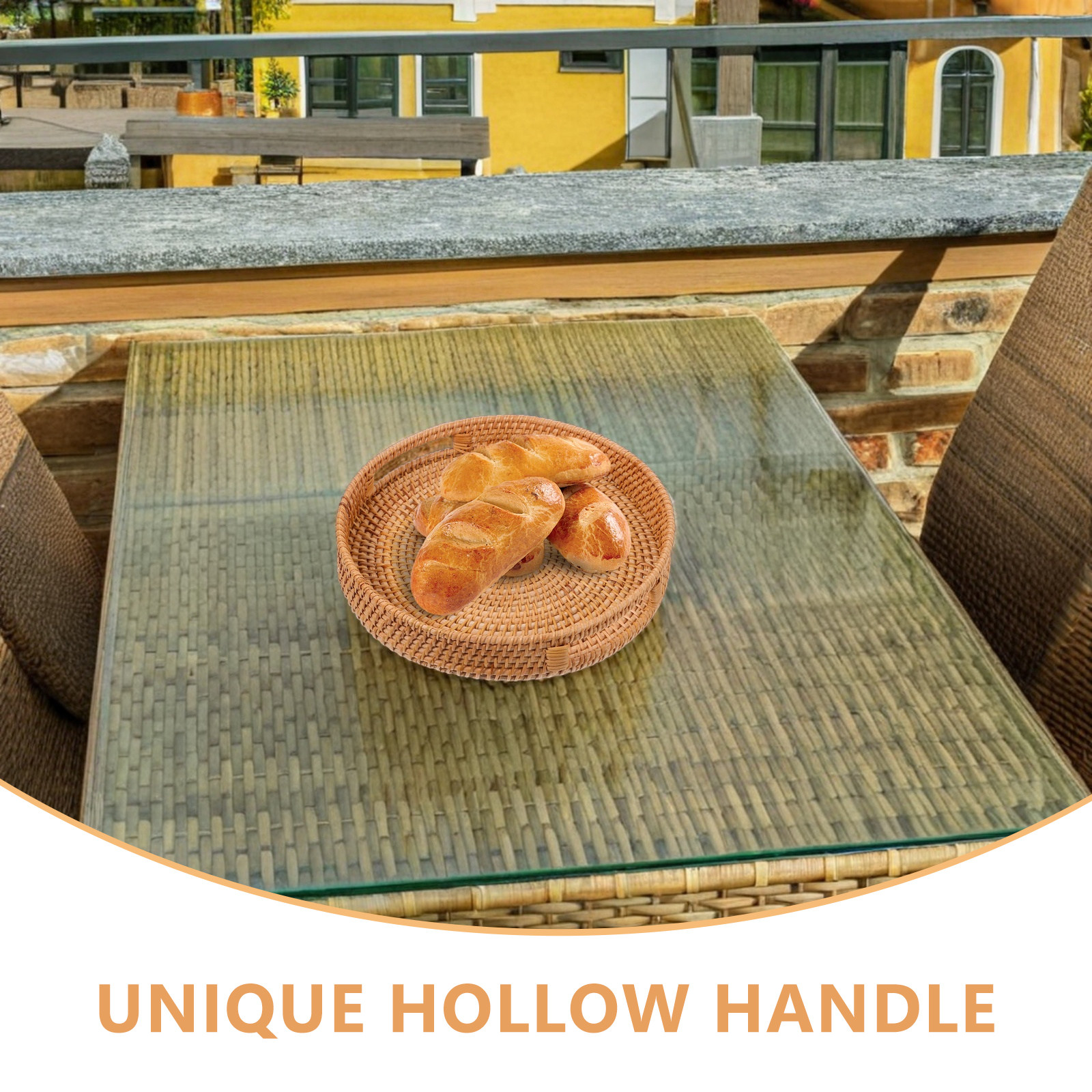 Round Rattan Tray Handwoven Ho - Rattan Tray Handle review and price