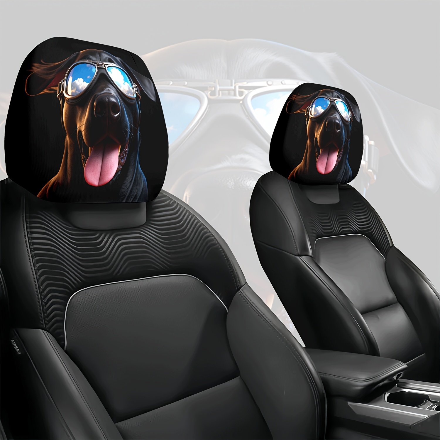 2pcs Car Headrest Cover Dog Gl - Interior Design Co review and price