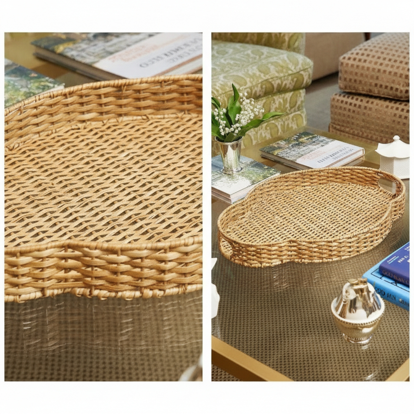 Wicker Tray with Handles Handw - Rattan Tray Handle review and price