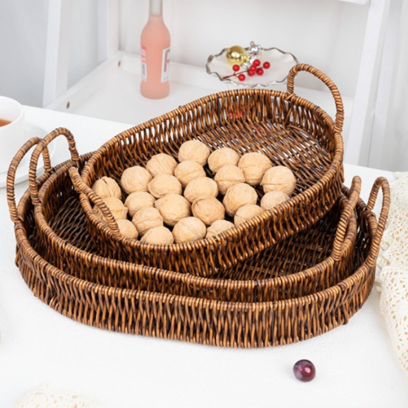 Woven Serving Tray Loop Handle - Rattan Tray Handle review and price