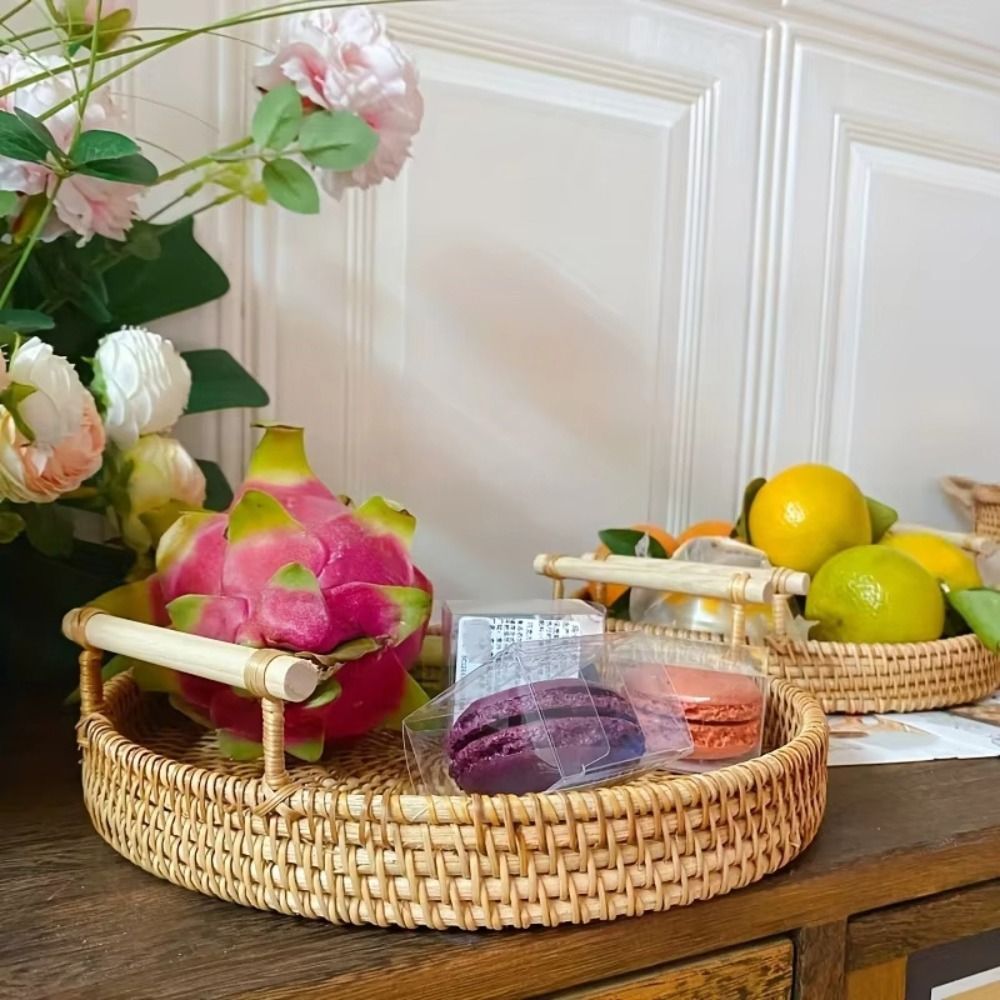 Handwoven Handmade Rattan Tray - Rattan Tray Handle review and price