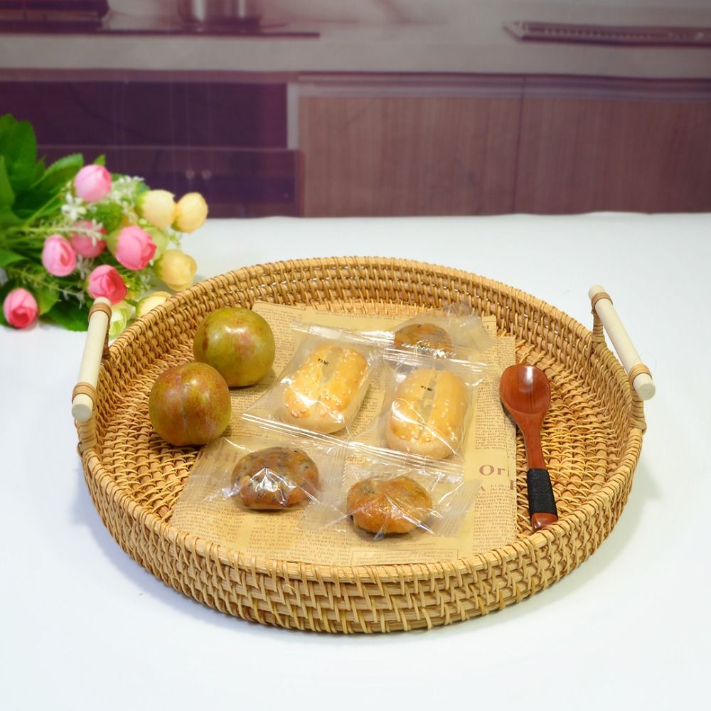 Handwoven Handmade Rattan Tray - Rattan Tray Handle review and price
