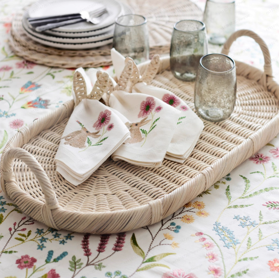 Handmade Woven Rattan Decor Tr - Rattan Tray Handle review and price